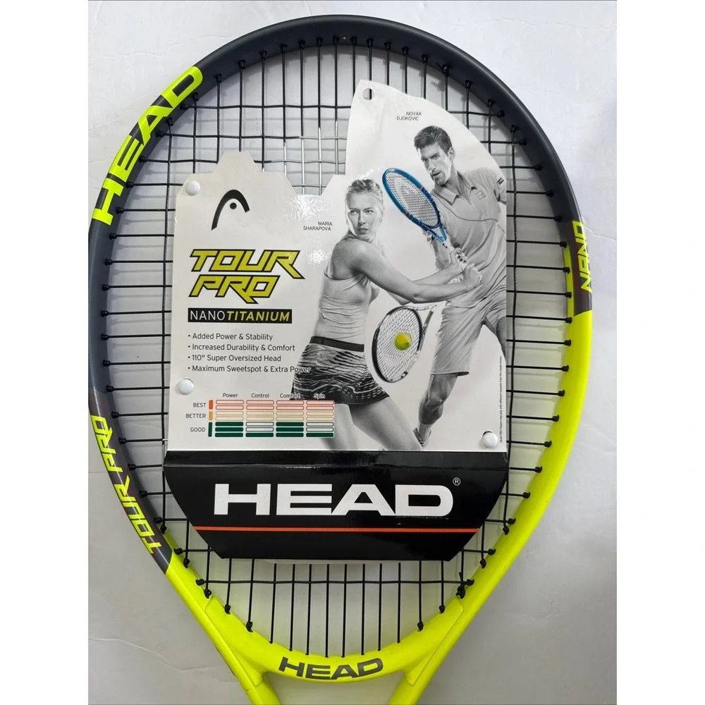 Head Tour Pro Tennis Racket 4-3/8 - 3 Grip Nano Titanium Power Comfort NEW Tags